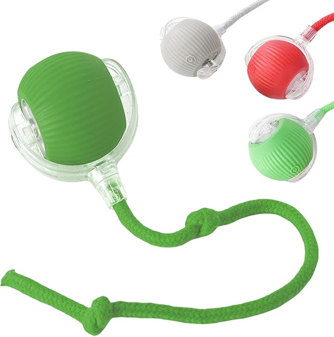 Interactive Electric Dog Ball Toy - USB Rechargeable Smart Pet Bounce Ball, Automatic Moving Toy for Dogs (Green-A)
