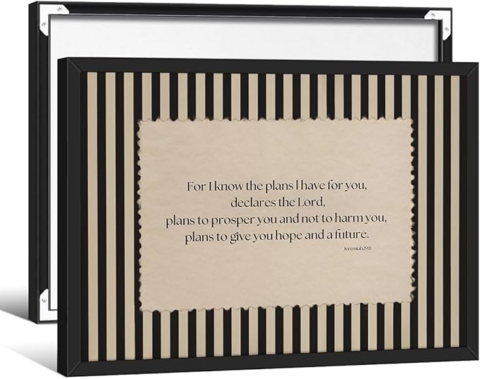 Bible Verse Jeremiah 29 11 Wall Art Christian Biblical Quotes Canvas Poster Modern Minimalist Scripture Prints 16X20 inch Aluminum Framed for Prayer Room Church Wall Decor