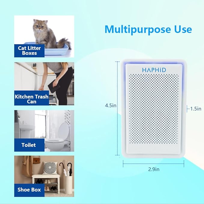 Cat Litter Deodorizer 99%, Pet Odor Eliminator for Strong Odor with Catalyst Filter, Air Purifier Plug In Air Freshener for Home & Pets Litter Box Room Wardrobe Toilet Shoe Cabinet