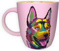 Soft Touch German Shepherd Pink Mug - 18 Oz Ceramic Coffee Mug with Premium Box - Coffee Cup for Dog Lovers - Unique Tea Cup for Every Day