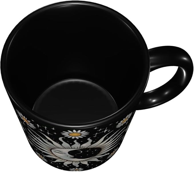 Moon and Sun Coffee Mug 11oz Ceramic Tea Cup With Handle Funny Porcelain Mugs for Women Dishwasher Microwave Safe