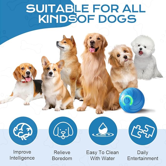 Vibrating Dog Ball, 2025 New Moving Dog Ball, Upgraded Interactive Dog Ball, Automatic Bouncing Ball Toy for Pet, Shaky Ball Toy for Small Dogs and Cats (a-2pc)