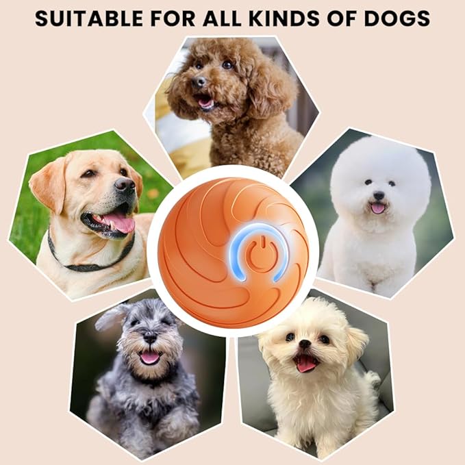 Interactive Dog Toys，Automatic Moving, Bouncing, and Rotating Dog Balls，IPX7 Waterproof Rating, Active Rolling Ball for Medium and Little Dogs (Blue, Style 4)