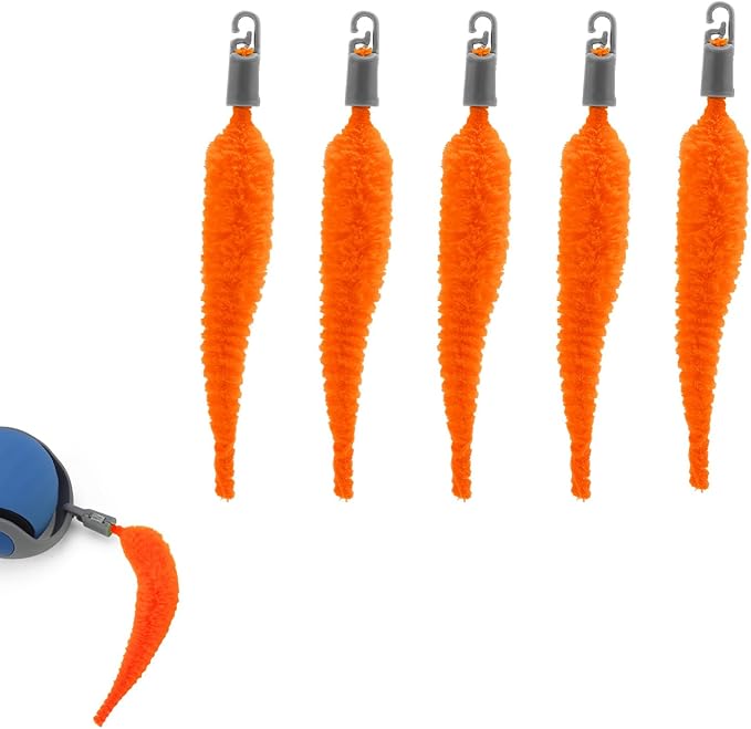 BOXOB 5pcs Cat Ball Toy Replacement Tails, Interactive Cat Toy Accessories Attachments Automatic Moving Ball Worm Refills Rope Compatible with 2.0 (Red)