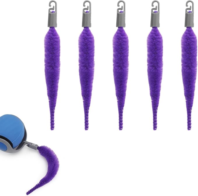 BOXOB 5pcs Cat Ball Toy Replacement Tails, Interactive Cat Toy Accessories Attachments Automatic Moving Ball Worm Refills Rope Compatible with 2.0 (Purple)