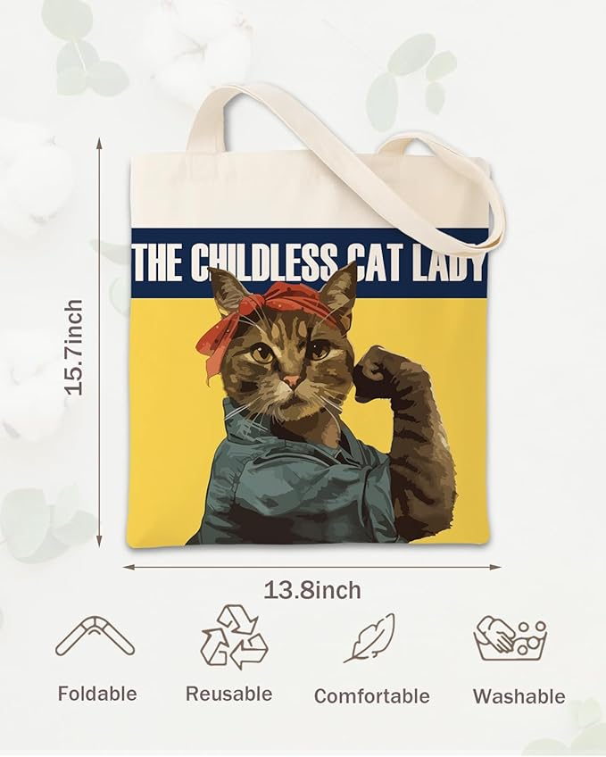 Cute Animal Tote Bag, Animal Lover Gift, Canvas Tote Bag for Women, Reusable Shopping Bags for Casual Shopping Work