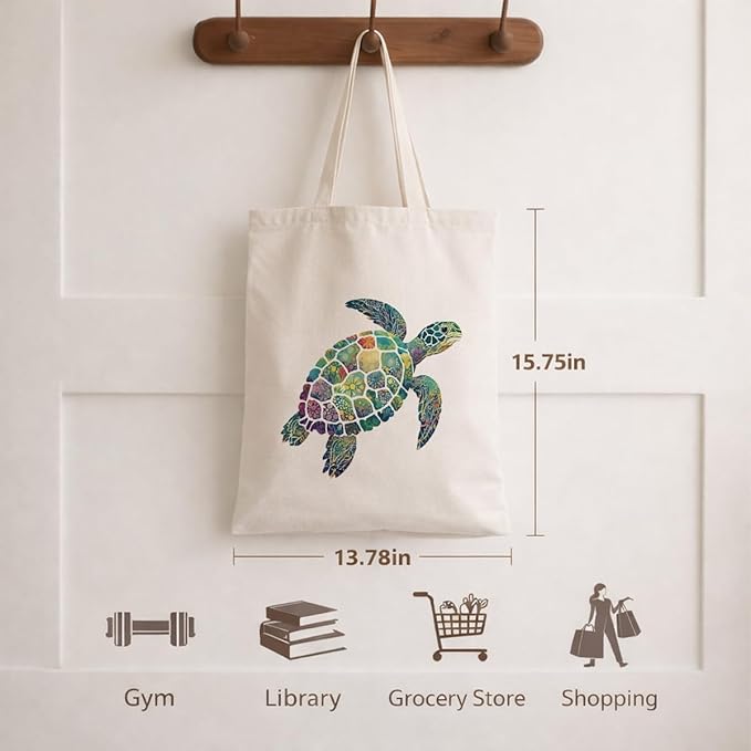Cute Animal Tote Bag, Animal Lover Gift, Canvas Tote Bag for Women, Reusable Shopping Bags for Casual Shopping Work