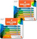 rubyloo Funny Dog Lover Gift Pen Set – 2 Pack of 5-Pen Sets with Black Ink & Metal Barrel with Doggy-Themed Quotes – Cool Dog Lover Gift for Women, Friends, Vet Tech, Pet Owner, Coworker
