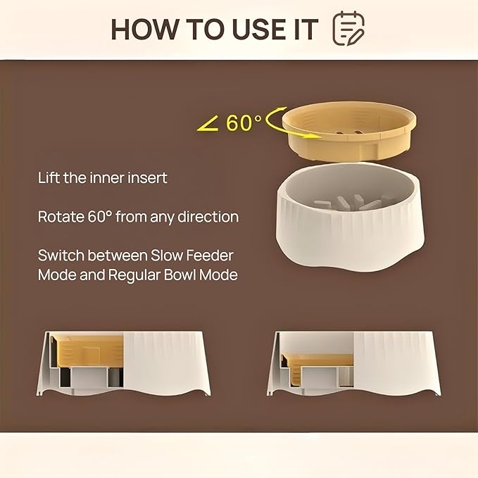 2-in-1 Convertible Slow Feeder Dog Bowl, Regular and Slow Mode for Fast Eaters, Anti-Bloat, Interactive Puzzle, Non-Slip for Small Medium Large Breed Dogs, Cats, Puppies, Pets, Matcha Green