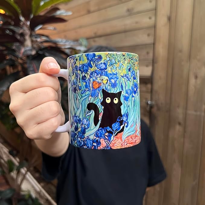 Famous Art Paintings Funny Cat Coffee Mug for Artist Cat Lovers, Famous Picture Classic Art Aesthetic Canvas Mug Gift for Women