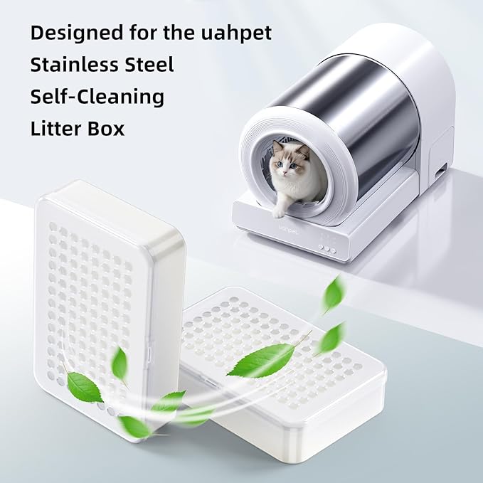 uahpet Cat Litter Deodorizer for Stainless Steel Self-Cleaning Cat Litter Box, Automatic Cat Litter Box Odor Control, 4 Pack