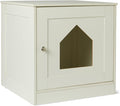 Amazon Basics Cat Litter Box Enclosure, Furniture-Style Cabinet with Drawer and Shelves, Hidden Cat Litter Box, White