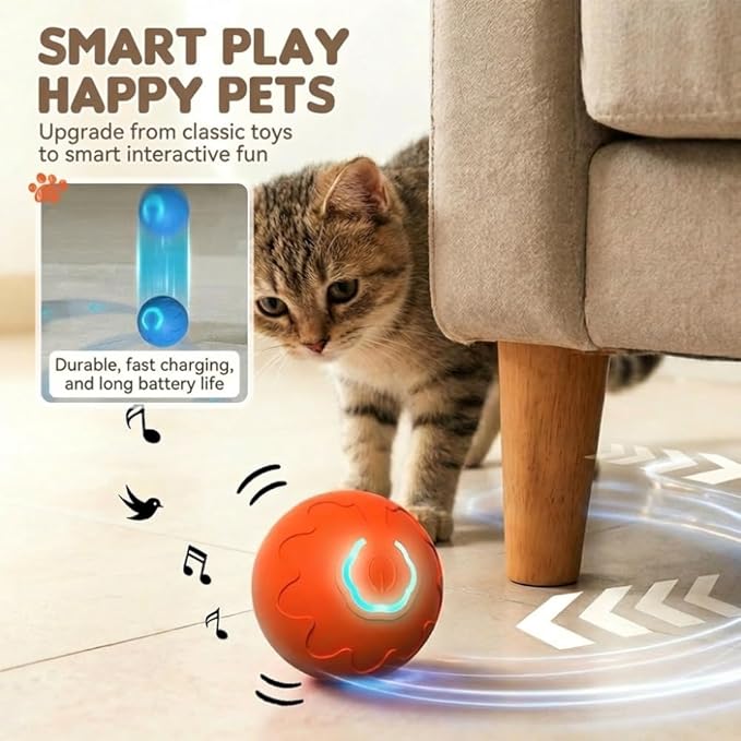 Drkicsy Automatic Moving Dog Toy Ball, Interactive Pet Balls USB Rechargeable Bouncing Ball, Electric Dog Toys Rolling Balls for Cat, Puppy, Small Medium Dogs (Upgrade Blue)