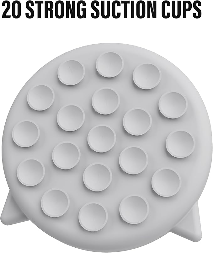 Silicone Cat Slow Feeder Bowl with Suction Cups - Interactive Puzzle Toy to Reduce Overeating in Kitty(Gray, 1 Cup)