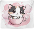 MaSiledy Wall Tapestries Kawaii Cat Tapestry Cute Cat Kitten Bedroom Tapestries Wall Art for Home Decor 50"x60" Wall Hanging for Home Decor Bedroom Living Room Dorm Decor