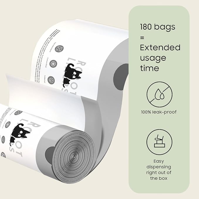 180 Tear-free Bulk Pack Automatic Cat Litter Box Bags, Cat Litter Box Robot 5/4/3 Waste Bags, Thick Heavy Duty Sensor-compatible Litter Box Liner 25.2 X 15.7 IN