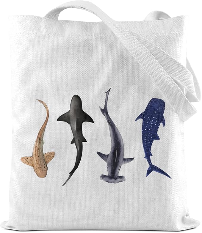 Turtle Gifts Shark Gifts Tote Bag, Hedgehog Horse Gifts for Women Girls, Animals Reusable Grocery Bag Shopping Bag