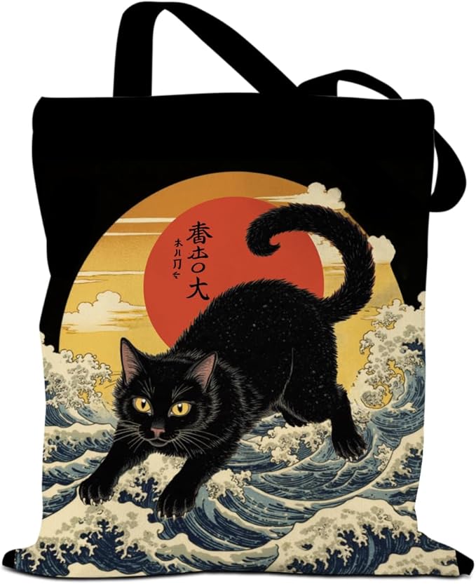 Cute Axolotls Cat, Moon Witch Series Inspirational Quotes Grocery Bags Gifts for Women