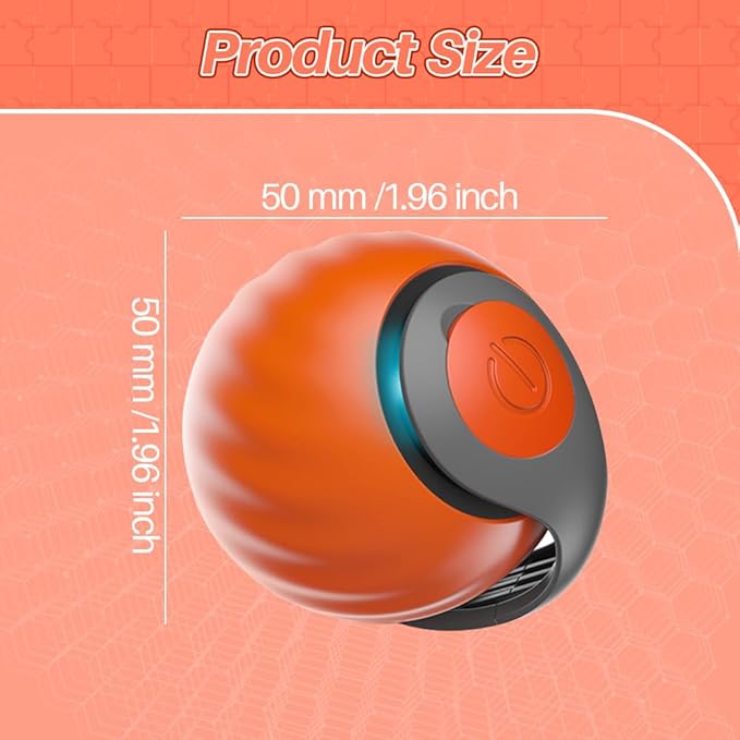 Speedy Cat Toy,Smart Self Rolling Interactive Toy Balls Automatic Moving,Chase Toys for Bored Indoor Kitten/Adult Cats, Rechargable (Orange)