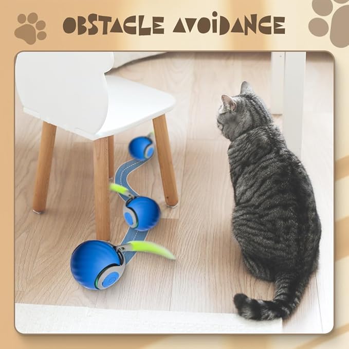 Interactive Cat Toys Ball, 2026 New Automatic Moving Balls for Cat Small Dog Touch Motion, Self Rolling Cat Toy Ball Interactive Dog Toys for Indoor and Outdoor (Blue)