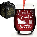 Warm & Cozy Cats Wine Glass Gifts for Cat Lovers - Mother's Day Early Bird | Birthday Presents for Mom, Daughter, Sister, Wife & Cat Moms