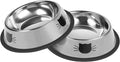 2Pcs Cat Bowls Non-Slip Stainless Steel Small Cat Food Bowl Unbreakable Thick Rubber Base Easily Clean Lovely Color