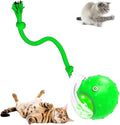 Interactive Cat Toy Balls, 2025 New Interactive Rolling Cat Balls, Upgrade 3.0 Tail Cat‘s Toys with LED Light, Three Modes Smart Automatic Rolling Pet Ball Toy (Green - Birdcall)