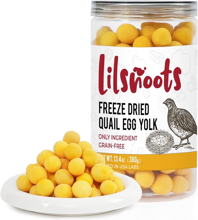 Freeze Dried Quail Egg Yolk Dog Treats 13.4 oz Single Ingredient Pet Treats for Dogs, Cats, Healthy Freeze-Dried Pet Food Meal Topper Grain&Gluten&Rawhide Free No Additives Training Treats