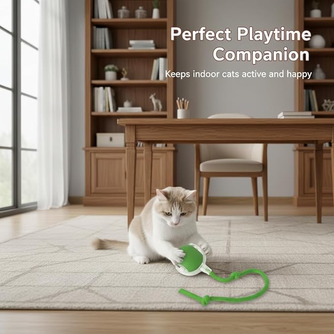 Interactive Cat Ball Toy, Motion Activated Rolling Ball with LED Light, Automatic Moving Pet Entertainment Equipment, Spherical Shape, 2x2x2 Inches