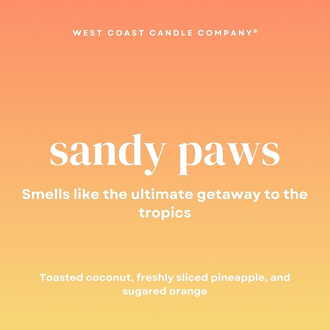 Sandy Paws | Pet Friendly Wax Melts | Natural Soy | Clean Burning | Non-Toxic | Veterinarian Approved | Pet Odor Eliminator | Air Freshening Scented Wax Melts