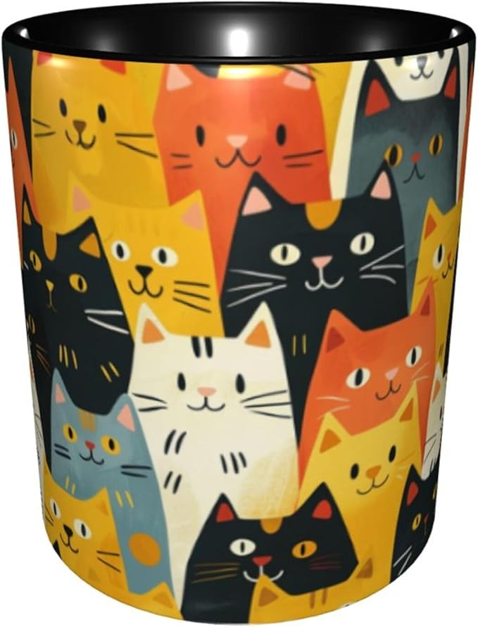 Cat Coffee Mug 11OZ Funny Ceramic Tea Cup Kitchen Decor Novelty Mugs for Home Office Travel