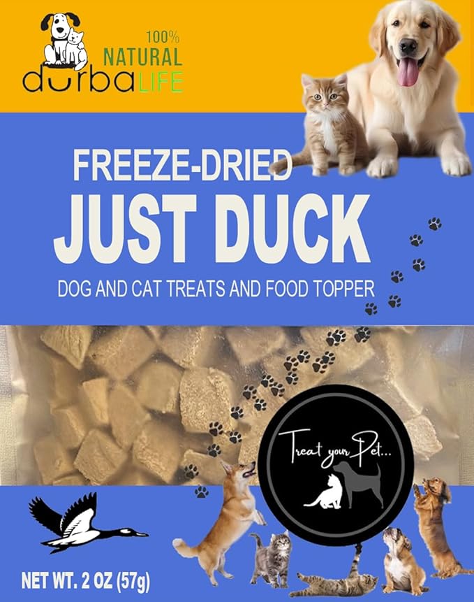 Freeze Dried Dog and Cat Treats Food Topper (2.0 oz, Just Duck)