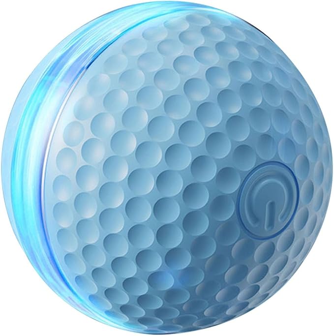 Electric Rolling Ball Cat Toy Automatic Moving Smart Ball with Light Interactive Kitten Teaser for Indoor Cats Bored Relief (Blue)