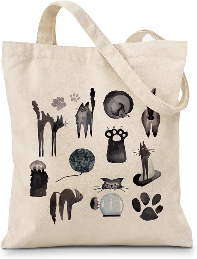 Cute Animal Tote Bag, Animal Lover Gift, Canvas Tote Bag for Women, Reusable Shopping Bags for Casual Shopping Work