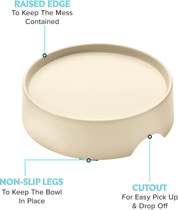 CatGuru Food Table for Cat Bowls, Elevated Feeding Station for Cat Food Bowl, Raised Stand for Pet Food and Water Bowls, Pet Feeder for Indoor Cats, Stress Free Stand for Pet Dishes or Plates (Sand)