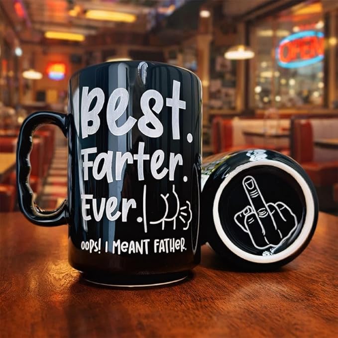 DongNaiWin Dad Mug, Funny Daddy Mug 17oz, Best Farter Ever Coffee Mug, Funny Gift for Dad from Daughter Son, Fathers Day Gift, Birthday Gift for Dad, Dad Mug, Ceramic Coffee Cup for Father