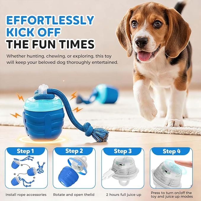 Interactive Dog Toys, New Motion Activated Cat Balls with 360° Smart Automatic Rolling Moving, Fun Boredom Relief for Cats and Dogs Indoor Play (Green)