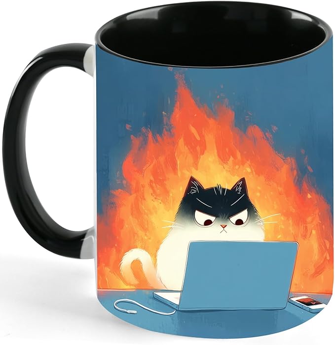 Cat Coffee Mug 11 OZ Ceramic Tea Cup Novelty Mugs Funny Coffee Cups with Handle