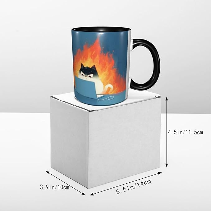 Cat Coffee Mug 11 OZ Ceramic Tea Cup Novelty Mugs Funny Coffee Cups with Handle