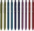 UIXJODO Gel Pens, 10 Pcs 0.5mm Black Ink Pens Fine Point Smooth Writing Pens with Silicone Grip, High-End Series Metal Clip Retractable Pens for Journaling Note Taking (10 Pcs Vintage)