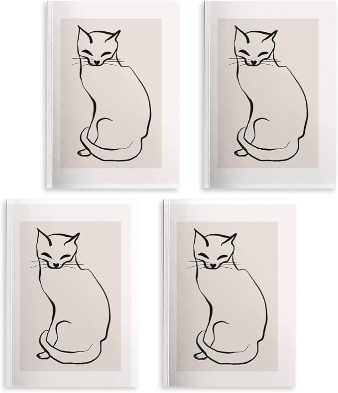 Cat Notebooks for Work, 4 Pcs A5(8.26x5.7inch) College Ruled Notebook Journal for Women, Cute Notepads Lined Journals for Writing, Cute Diary Stationary Cat Lover Gifts 20