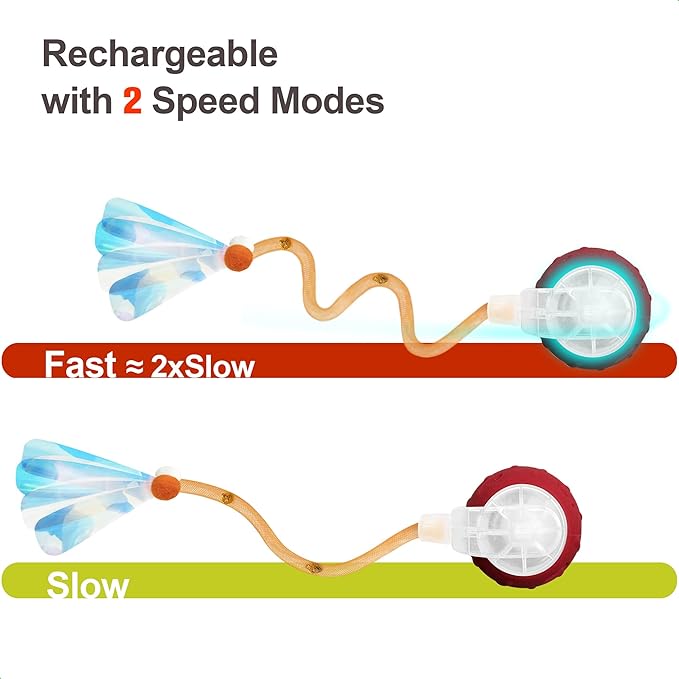 2 PCS Interactive Cat Toys Balls for Indoor Cats,Agile Moving Cat Ball with Elastic Mesh Tail,Motion-Activated,Automatic Kitten Toys for Bored Cats