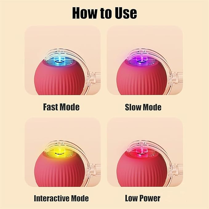 Smart Motion Pet Ball, Interactive Cat Toy for Indoor Cats, Automatic Moving, Two Speed