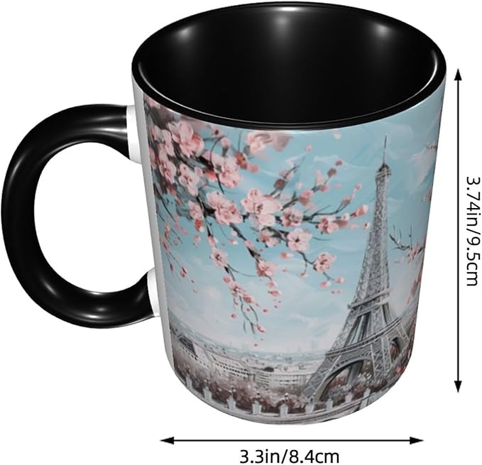 Paris Eiffel Tower Coffee Mug 11 OZ Ceramic Tea Cup Novelty Mugs Funny Coffee Cups with Handle