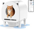 pupbay Automatic Cat Litter Box, Self Cleaning Litter Box 68L Large Capacity for Multiple Cats, App Control with Dual Safety Sensors, Anti-Pinch & Odor Control, Washable Liner & 2 Rolls Trash Bags
