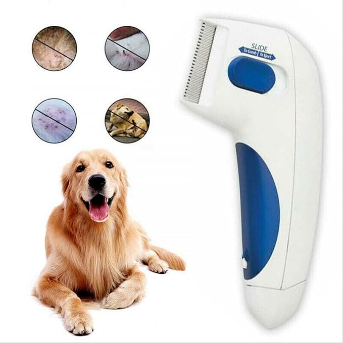 Electric Pet Comb Stainless Steel Heads Effectively Removes Floating Hair for Long & Short-haired Pets like Cats/Dogs/Rabbits/Totoro
