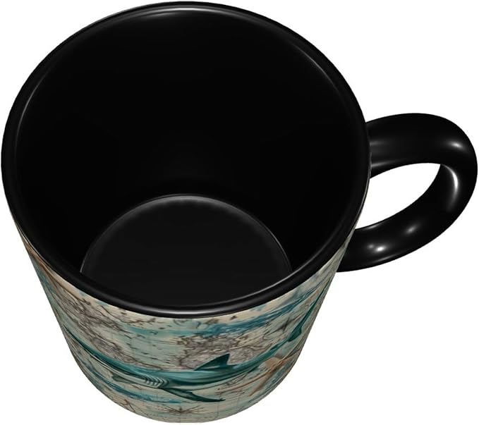 Shark Coffee Mug 11OZ Funny Ceramic Tea Cup Kitchen Decor Novelty Mugs for Home Office Travel