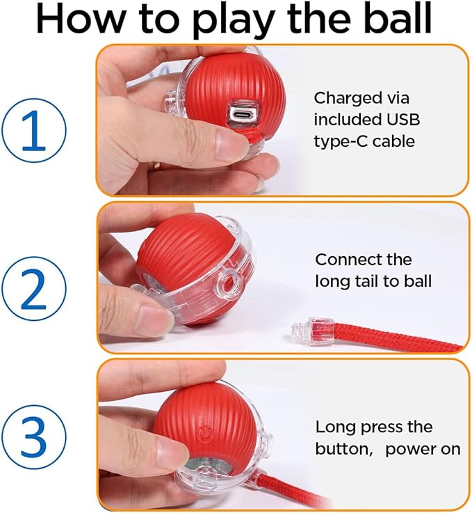 AICase Cat Toys for Indoor Cats,Interactive Automatic with Cord Imitation Mouse, Indoor Smart Rolling Interactive Balls