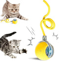 Smart Interactive Cat Toy Ball with Auto Obstacle Avoidance, 2 Mode Rolling Rechargeable Toy to Relieve Boredom, Quiet Durable Toy for Indoor Cats (Yellow)