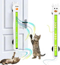 Interactive Cat Toys for Indoor Cats - Automatic Cat Toys with Motorized String Action, Sticking Door/Walls Electric Enrichment Stimulation Kitty Toy for Bored Indoor Adult & Kitten Cats (White)